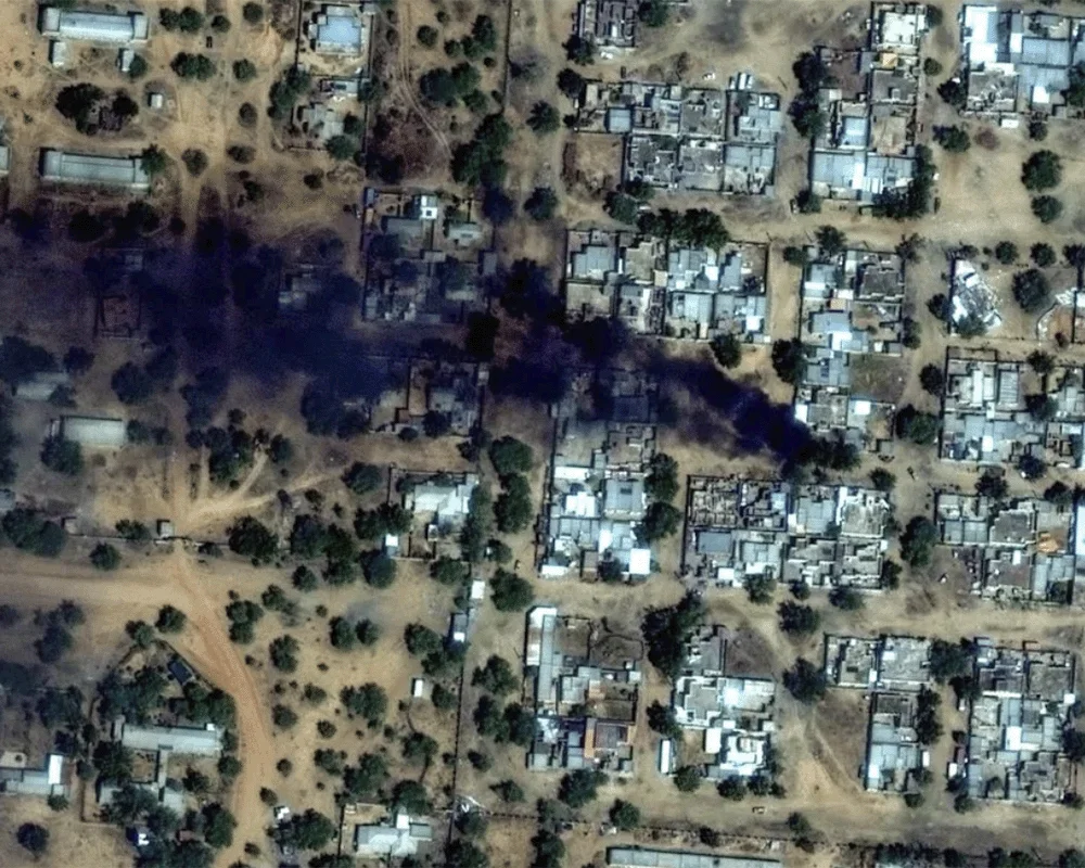 image satellite montrant le sang des soudanais visible depuis l'espace